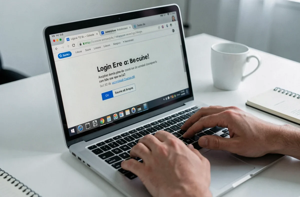 Gros plan d'un écran d'ordinateur affichant un message d'erreur de connexion sur un portail en ligne sécurisé