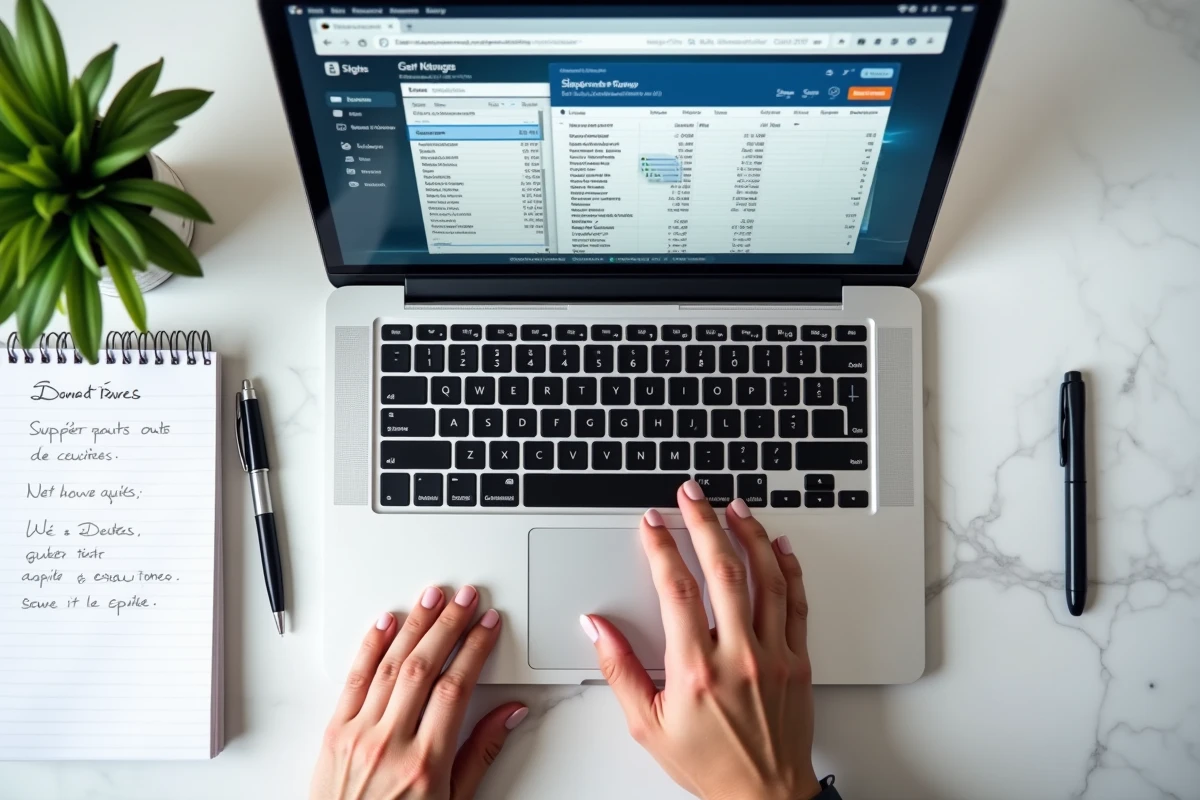 Gros plan sur un écran d'ordinateur portable affichant Power Query dans Excel avec l'option de suppression des doublons en français